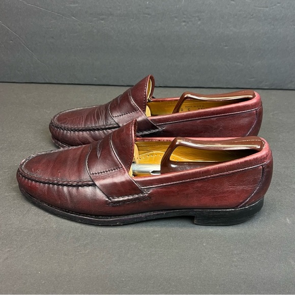 Allen Edmonds Men's Size 10 C Burgundy Leather Loafers Made In USA - Picture 2 of 9